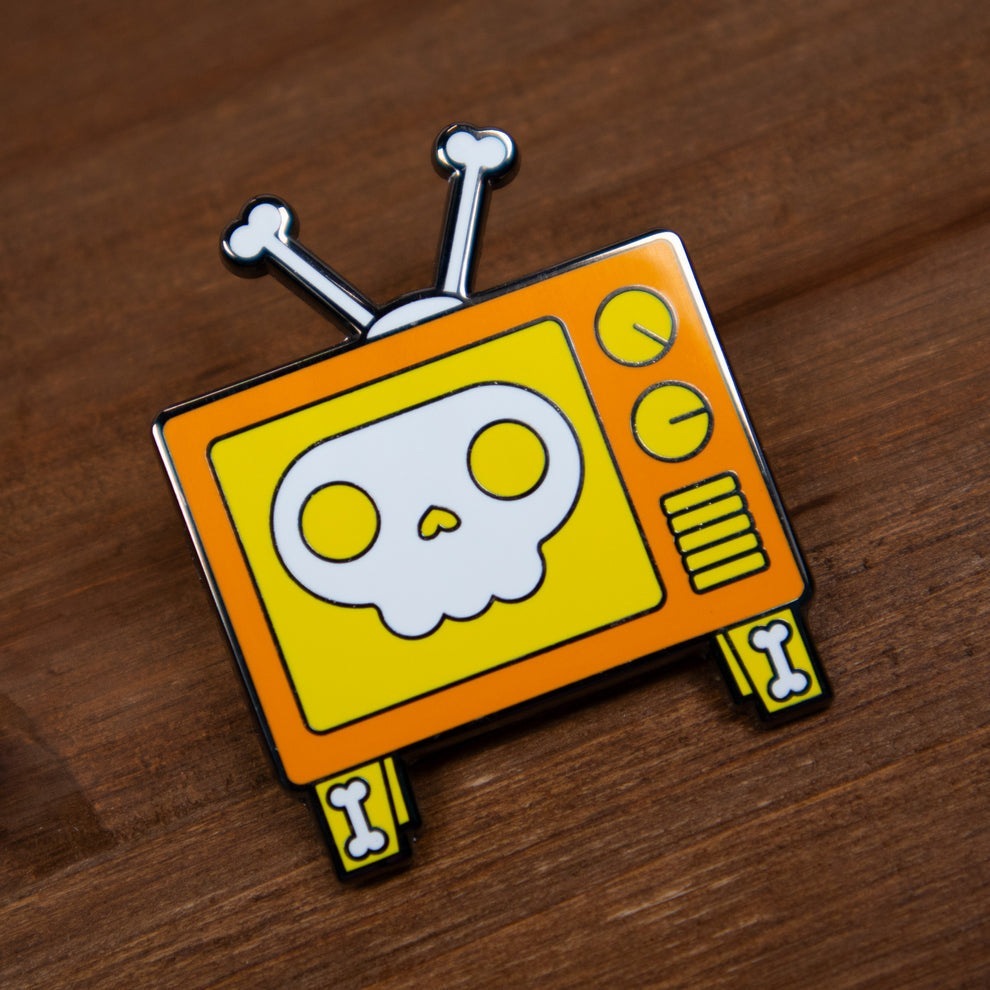 Dead Air - Candy Corn - Channel the Retro Television Enamel Pin - LE 25