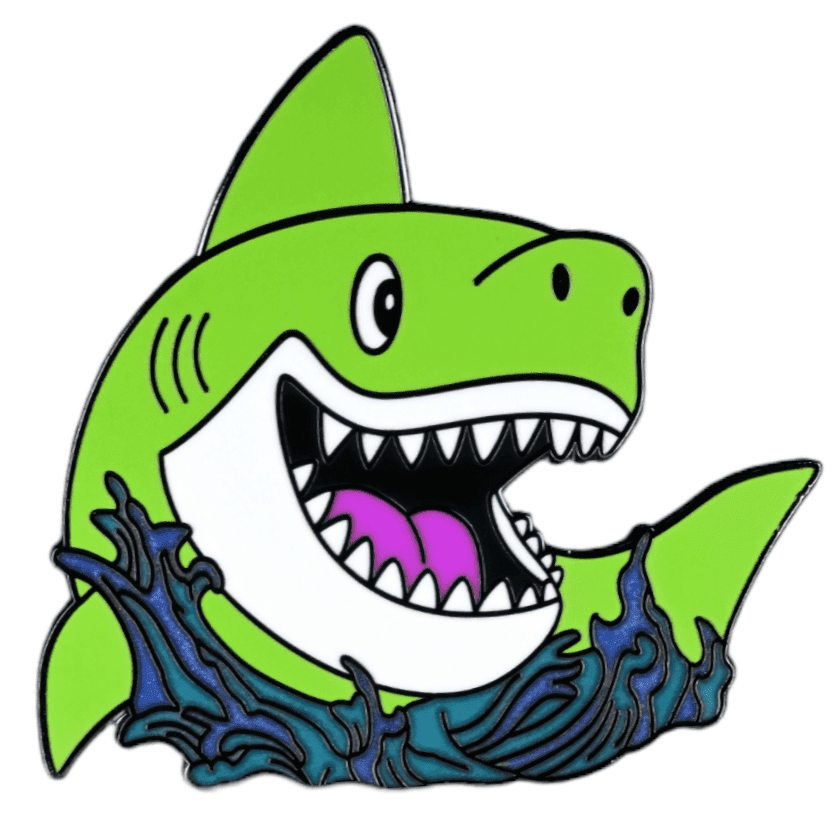 Arcadia Collectibles Open Edition Bump-N-Bite Retailer Exclusive Green Shark Enamel Pin