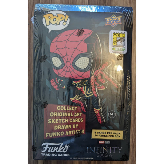 SDCC Debut Upper Deck Funko Pop Trading Cards Marvel Avengers The Infinity Saga 24-Count Sealed Booster Box